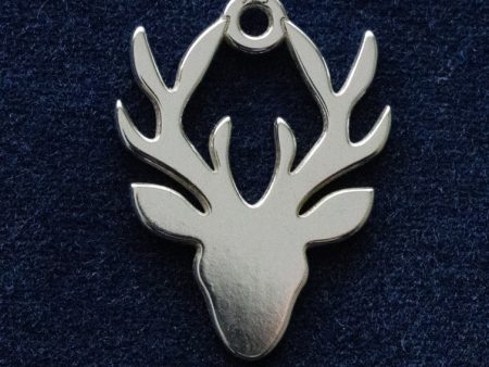 925 Sterling Silver 'Flat' Stag Head Charm