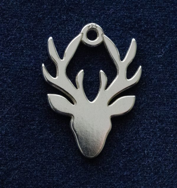 925 Sterling Silver 'Flat' Stag Head Charm