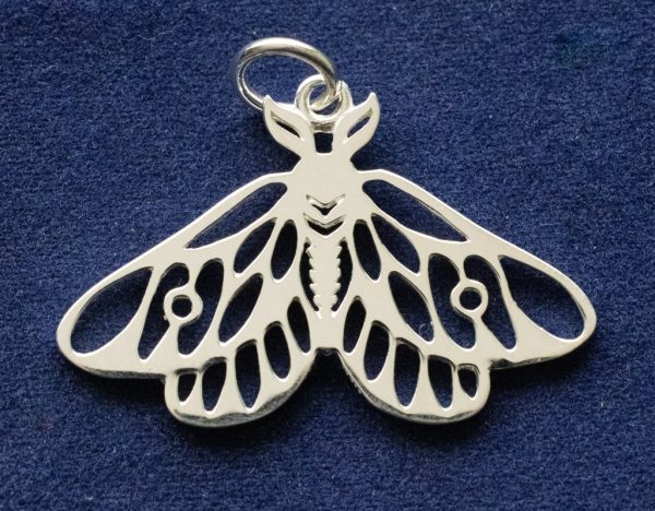 925 Sterling Silver 'Open' Moth Charm