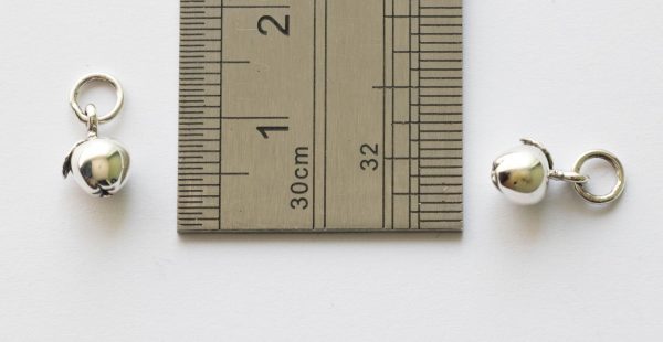 925 Sterling Silver 3D Small Apple Charm - Image 2