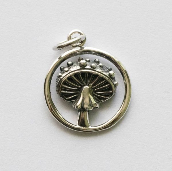 925 Sterling Silver Agaric Mushroom Charm