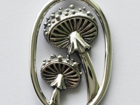 925 Sterling Silver Agaric Mushrooms Pendant
