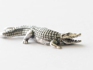 925 Sterling Silver Alligator Pendant