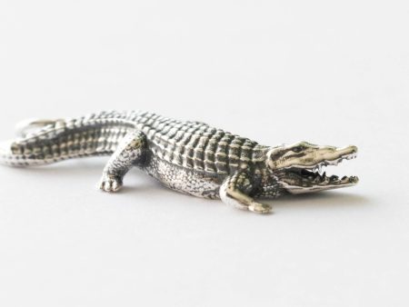 925 Sterling Silver Alligator Pendant