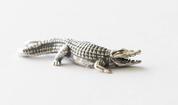 925 Sterling Silver Alligator Pendant