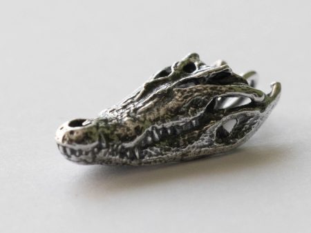925 Sterling Silver Alligator Skull Charm