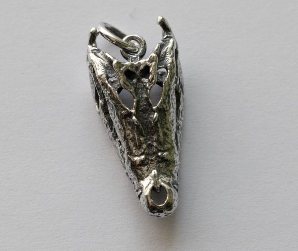 925 Sterling Silver Alligator Skull Charm - Image 3