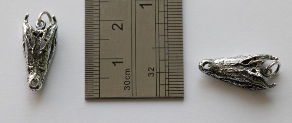 925 Sterling Silver Alligator Skull Charm - Image 5
