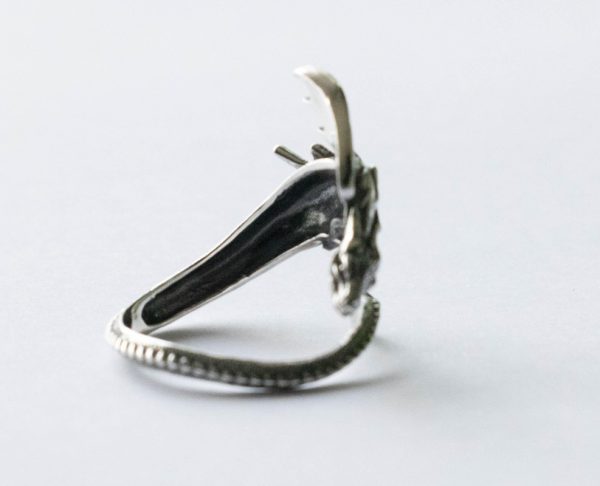 925 Sterling Silver Dragon Adjustable Ring - Image 2