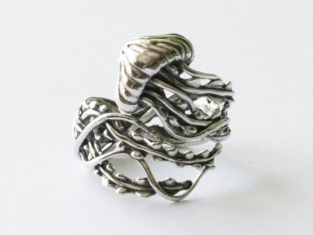 925 Sterling Silver Jellyfish Adjustable Ring