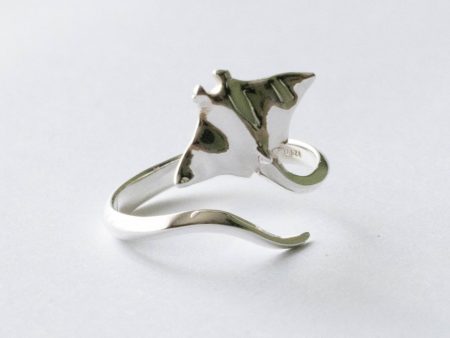 925 Sterling Silver Stingray Adjustable Ring