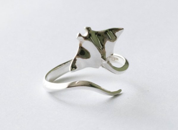 925 Sterling Silver Stingray Adjustable Ring
