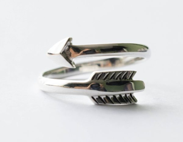 925 Sterling Silver Arrow Adjustable Ring