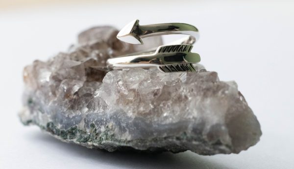 925 Sterling Silver Arrow Adjustable Ring - Image 3