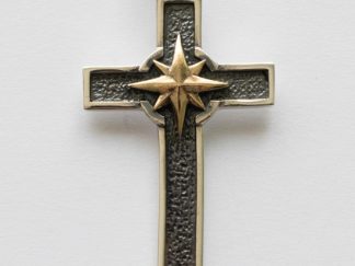 925 Sterling Silver Cross with Bronze Star Pendant