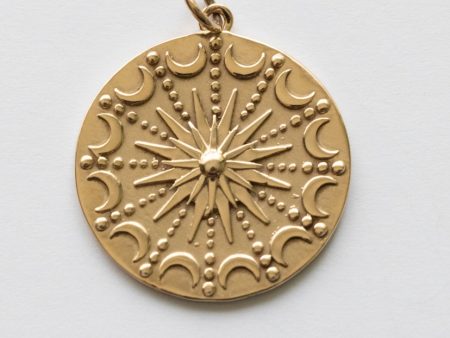 Bronze Sun and Moon Mandala Pendant
