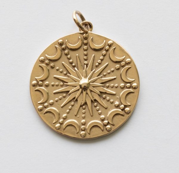 Bronze Sun and Moon Mandala Pendant