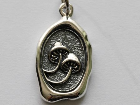 925 Sterling Silver Mushroom Wax Seal Charm