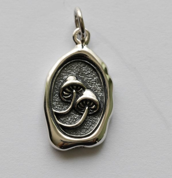 925 Sterling Silver Mushroom Wax Seal Charm