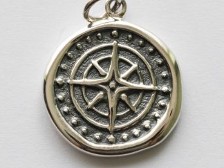 925 Sterling Silver Wax Seal Compass Charm