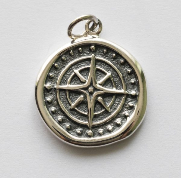 925 Sterling Silver Wax Seal Compass Charm