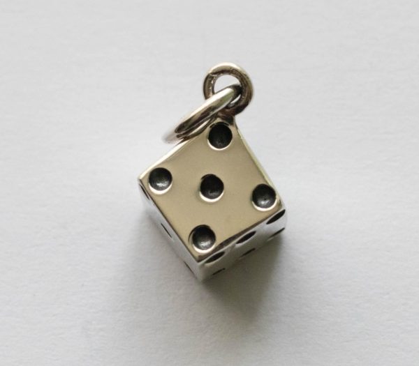 925 Sterling Silver 3D Dice Charm