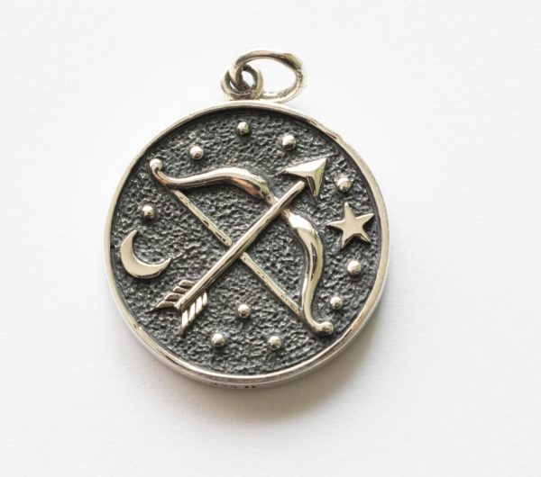 925 Sterling Silver Astrology Sagittarius Pendant