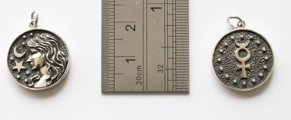 925 Sterling Silver Astrology Virgo Pendant - Image 2