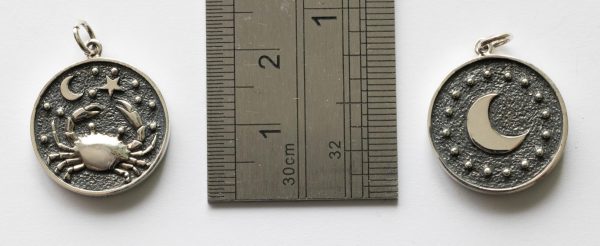 925 Sterling Silver Astrology Cancer Pendant - Image 2