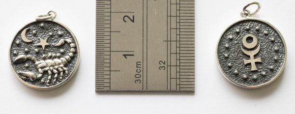 925 Sterling Silver Astrology Scorpio Pendant - Image 2
