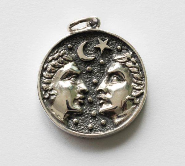 925 Sterling Silver Astrology Gemini Pendant