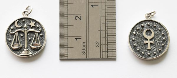 925 Sterling Silver Astrology Libra Pendant - Image 2