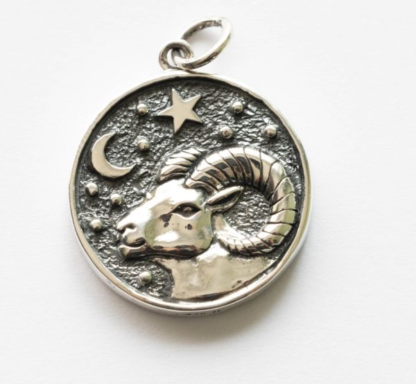 925 Sterling Silver Astrology Aries Pendant