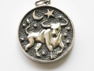 925 Sterling Silver Astrology Taurus Pendant