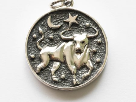 925 Sterling Silver Astrology Taurus Pendant