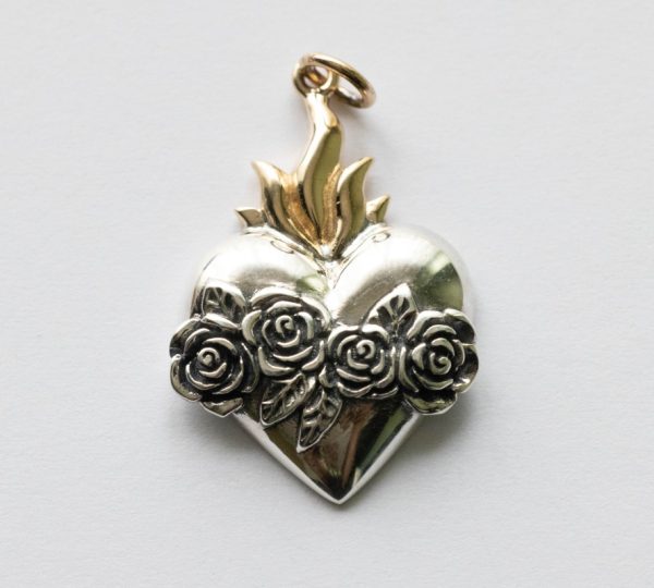925 Sterling Silver Immaculate Heart of Mary Pendant