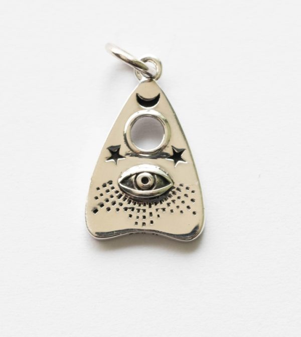 925 Sterling Silver Ouija Planchette Charm with All Seeing Eye Charm