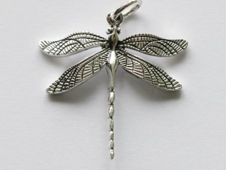 925 Sterling Silver Large Dragonfly Charm