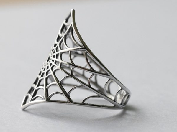 925 Sterling Silver Spiderweb Ring - Image 2