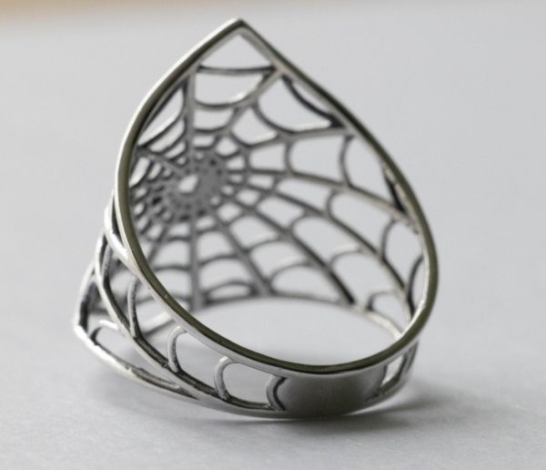 925 Sterling Silver Spiderweb Ring - Image 3