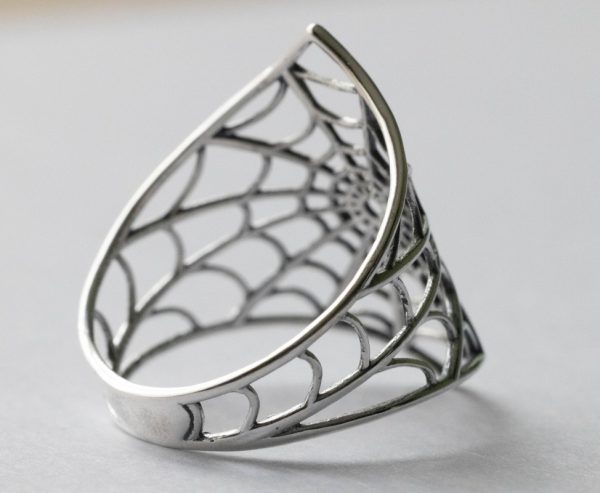925 Sterling Silver Spiderweb Ring - Image 4