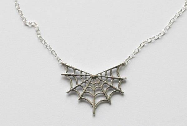 925 Sterling Silver Spiderweb Festoon Necklace