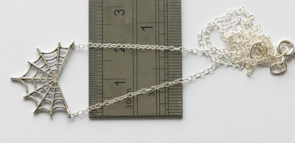 925 Sterling Silver Spiderweb Festoon Necklace - Image 2