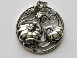 925 Sterling Silver Pumpkins with Vine Pendant