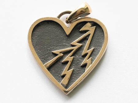 Bronze Electric Heart Shadow Box Pendant