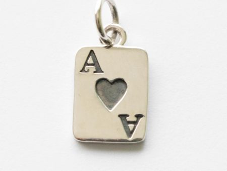 925 Sterling Silver Ace of Hearts Playing Card Charm