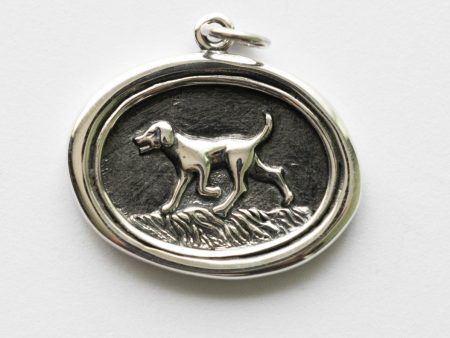 925 Sterling Silver Wax Seal Running Dog Charm