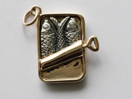 925 Sterling Silver and Bronze Sardine Can Charm