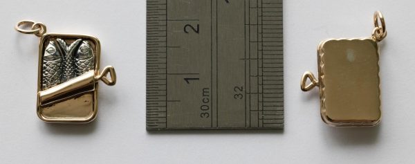 925 Sterling Silver and Bronze Sardine Can Charm - Image 2