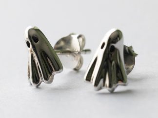 925 Sterling Silver Ghost Post Earrings ( 1 pair)